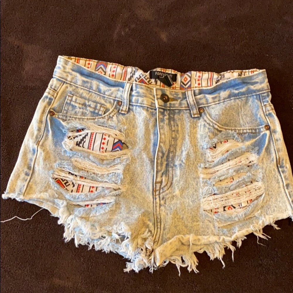 Forever 21 high waist distressed cutoff shorts